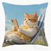 Cute CatInspired Doublesided Printed pillow cover Short plush Suitable living rooms bedrooms sofas throw cushion cover