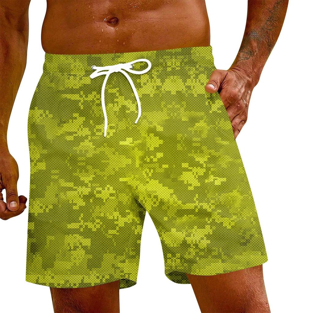 Men's Fashion Printed Elastic Waist Casual Yoga Pants Beach Shorts