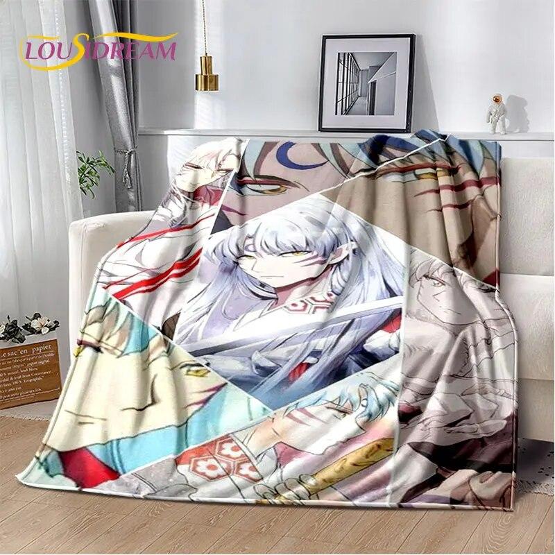 Мягкое плюшевое одеяло с рисунком аниме Inuyasha, фланелевое одеяло для гостиной, спальни, кровати, дивана, чехол для пикника Bettdecke