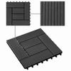 Terrace Tile 11 pcs Black 30 x 30 cm WPC