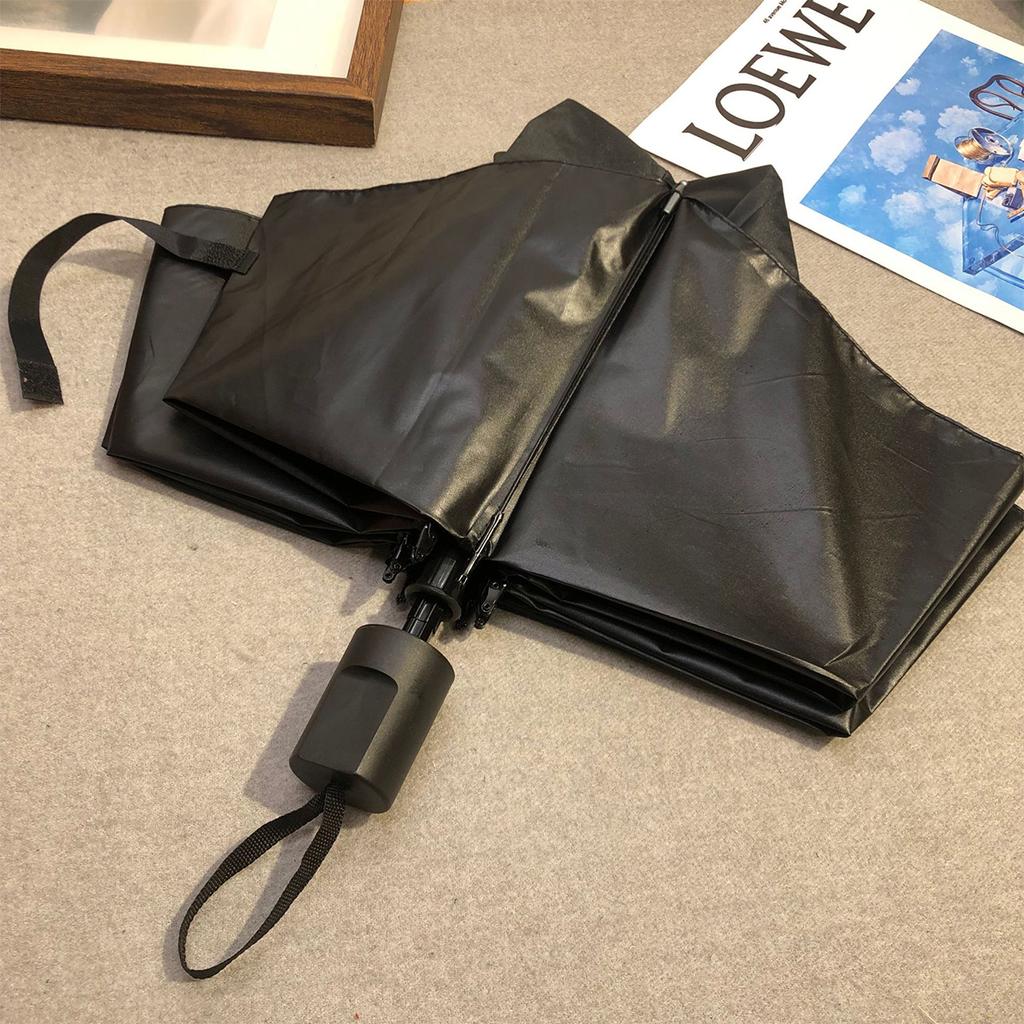 Зонт из винилового прозрачного материала с защитой от ультрафиолета, складной, с толстой стойкой, солнцезащитный, черный, резиновый, однотонный, полностью автоматический