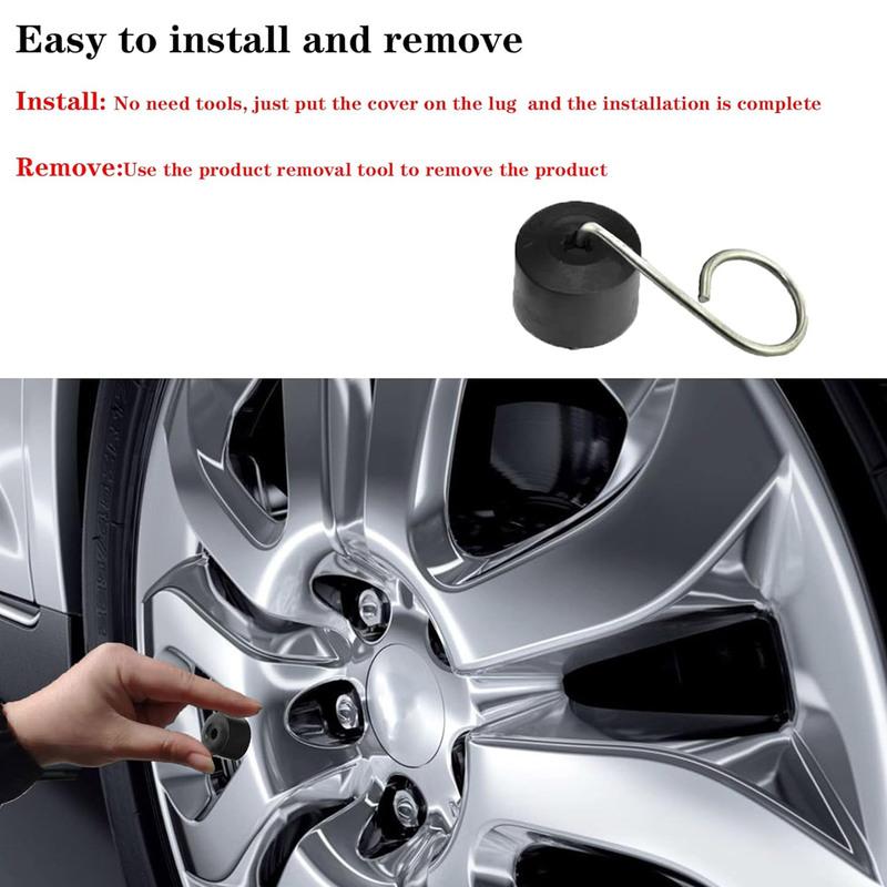24pcs 17mm Black Wheel Nut Cover Lock Bolt Cover Abs Plastic Strip Disassembly Tool Dust Cover Suitable For Volkswagen Models