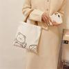 Cute Bear Small Simple Tote Bag Lovely Decoration Canvas Handbag Shopping Bags