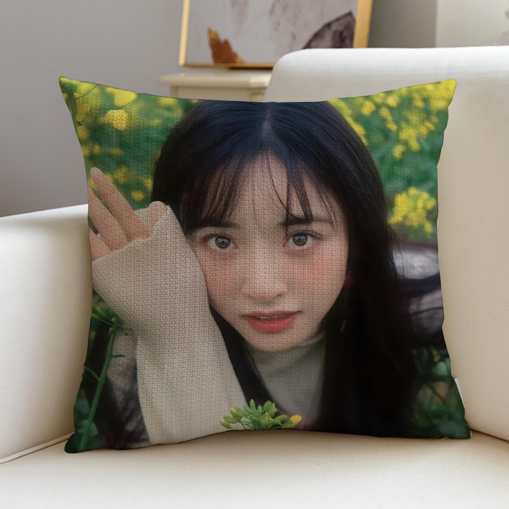 Sweet SShen YueS Cushion Cover Breathable and skinfriendly linen pillowcase square removable and washable cushion