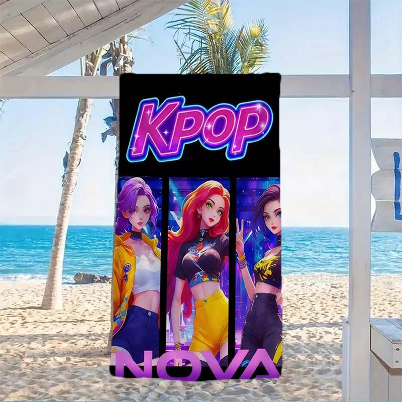 1 шт. Пляжное полотенце K-pop айдол-девичьей группы, микрофибра, мягкое, быстросохнущее, спортивное полотенце для спортзала, банное полотенце для ванной, плавания, улицы
