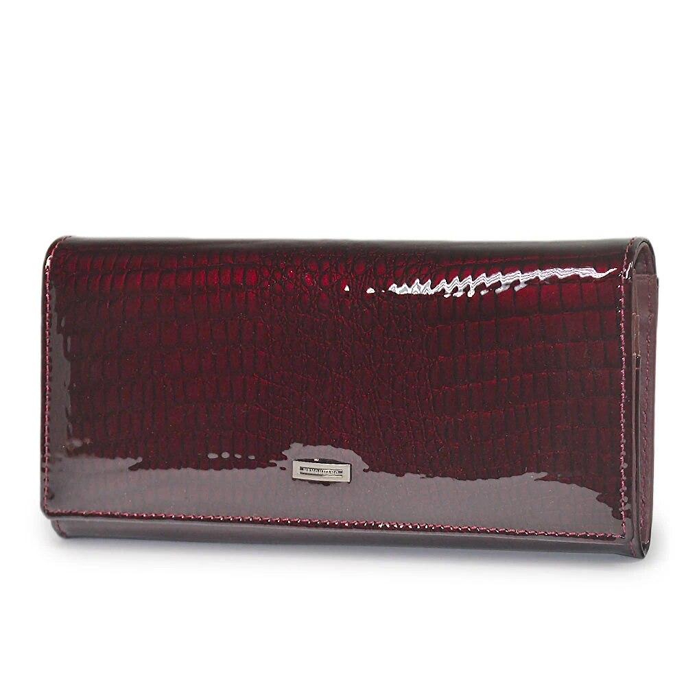 Женские кошельки, кошелек из натуральной кожи, женский кошелек из кожи аллигатора с магнитной застежкой, длинные кошельки для монет, держатели для удостоверений личности, женские сумки Cluth