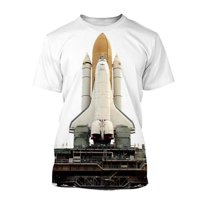 Футболка с принтом космического челнока 3D для мужчин, футболка с графическим принтом ракеты и скафандра, летние уличные детские футболки с короткими рукавами