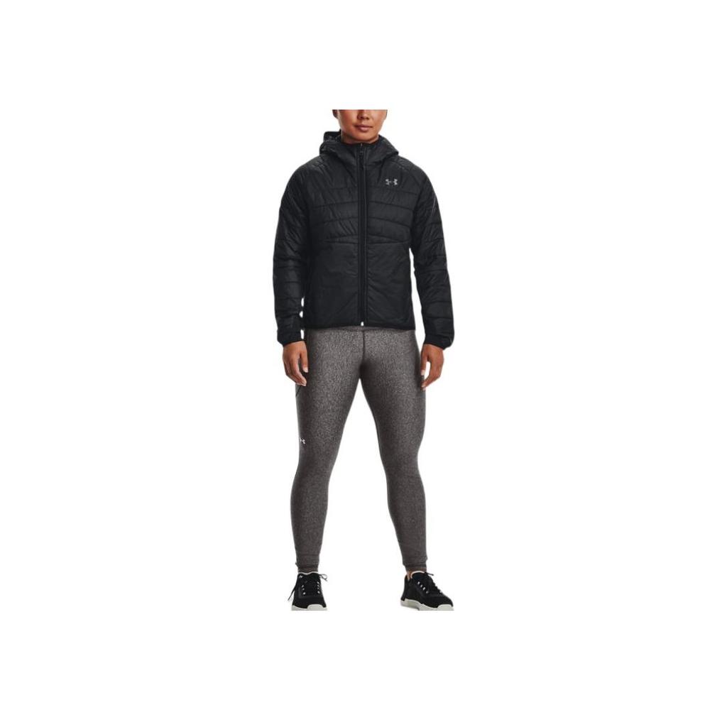 Under Armour Однотонная хлопковая куртка с капюшоном и застежкой-молнией, с длинными рукавами, женские куртки, черный цвет 1375452-001