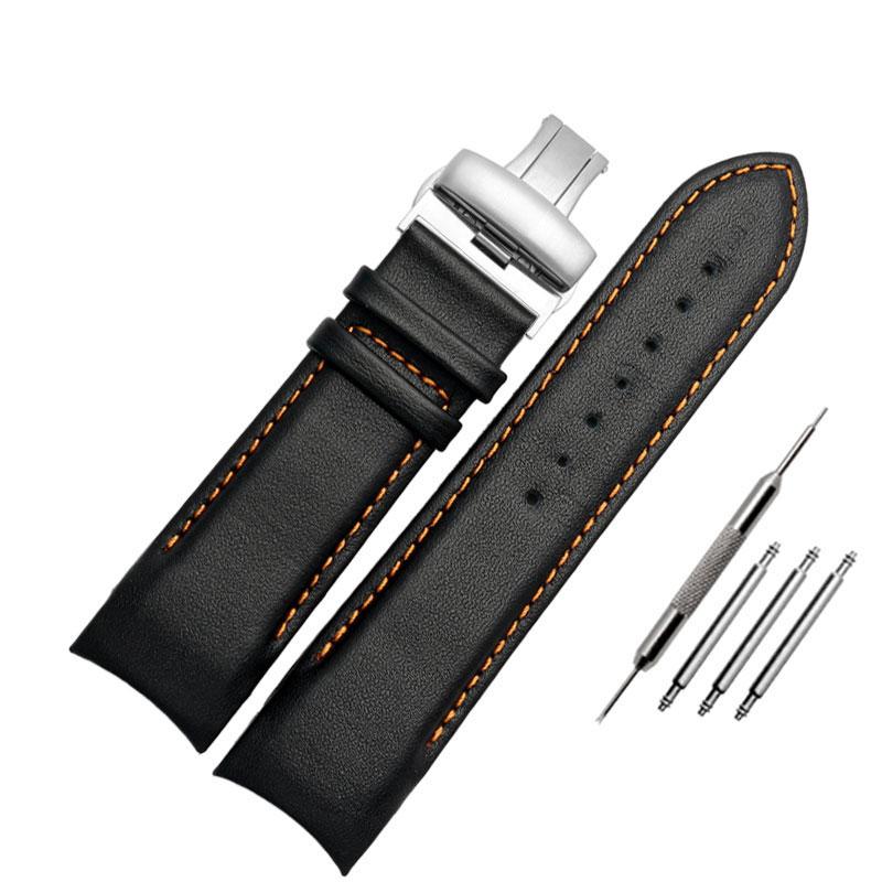 Ремешок для часов из натуральной кожи 22 мм, 23 мм, 24 мм для Tissot T035.407A T035.617A 627A, ремешок для часов, браслеты с пряжкой-бабочкой