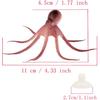COMOK Lifelike Silicone Artificial Moving Floating Octopus Ornament with Suction Cup for Aquarium Fish Tank Decoration