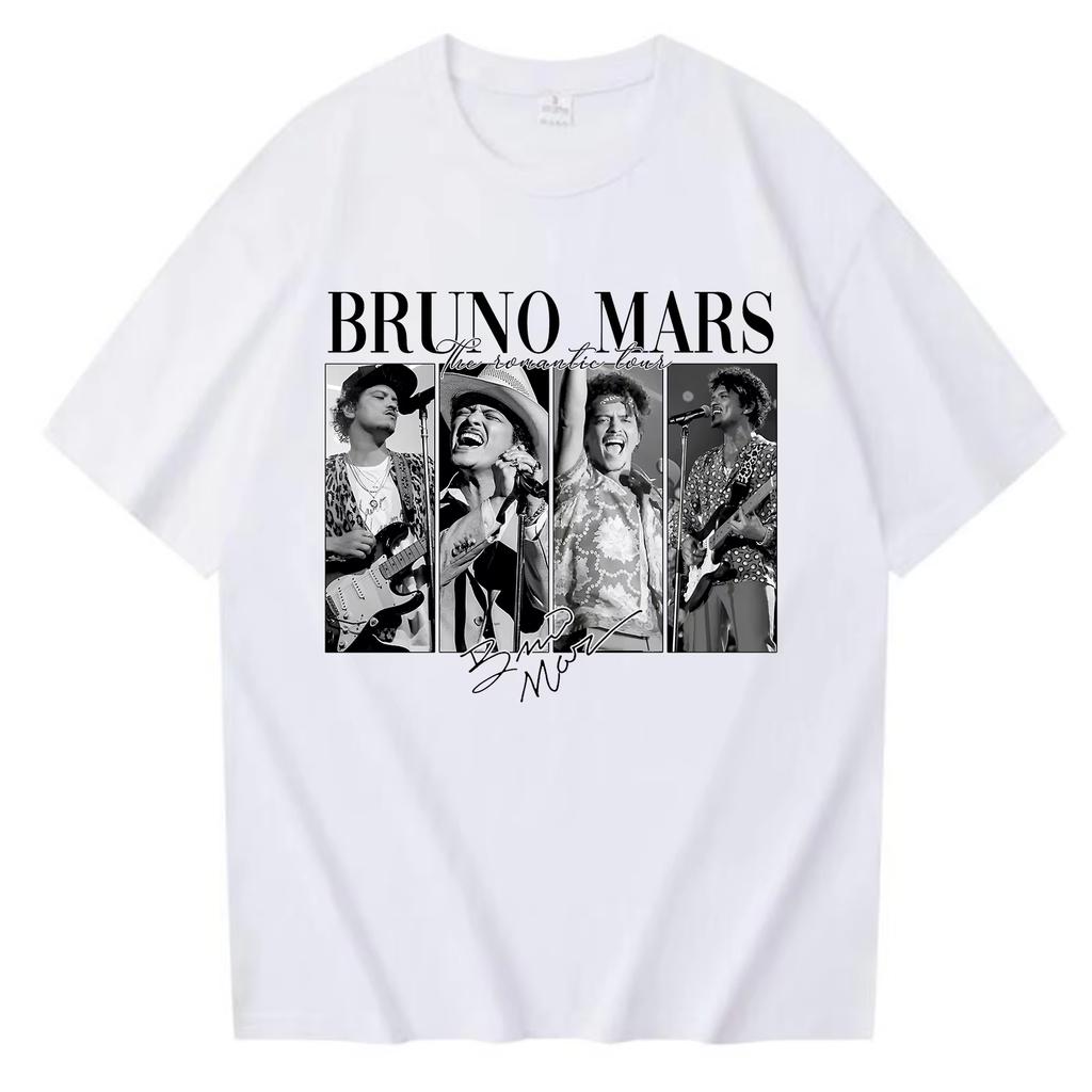 Bruno Mars The Romantic Tour 2026 Spring summer new Fashion Tshirt Man Woman Hip Hop Short Sleeve Oneck Casual Shirt Tops