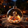 Gift for Halloween Party Glowing Sphere, Lighted Clear Ball Ornament, Cute Witch Hanging Decoration Cat, LED Indoor Mantel Decor Holiday
