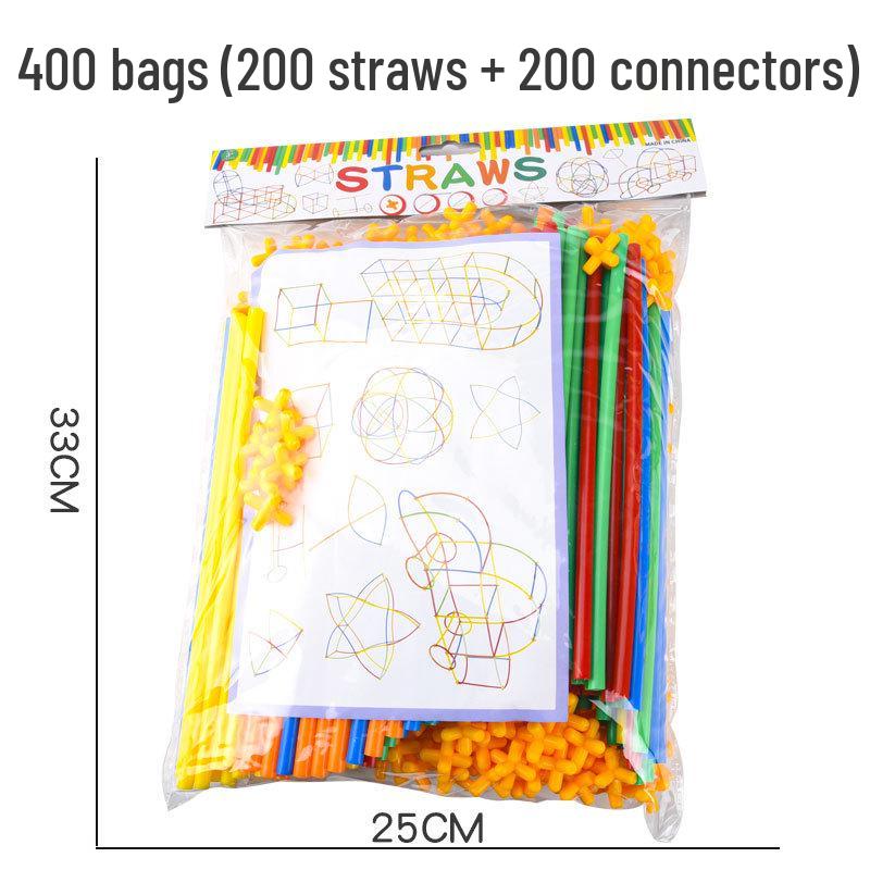 Детские 4D сцепляющиеся соломинки-конструктор для сборки в детском саду