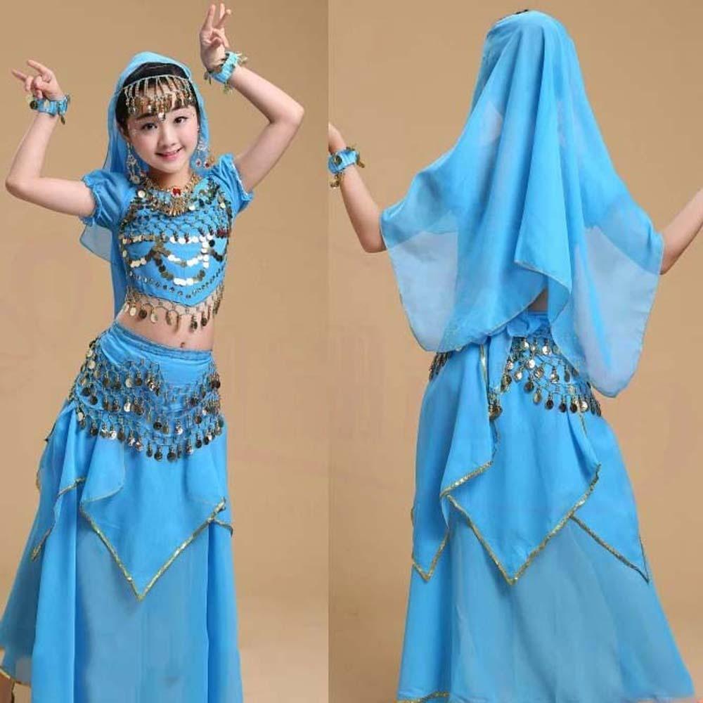 Princess Dress Belly Dance Costumes Colorful India Girls' Clothing Dance Costumes Set Festival
