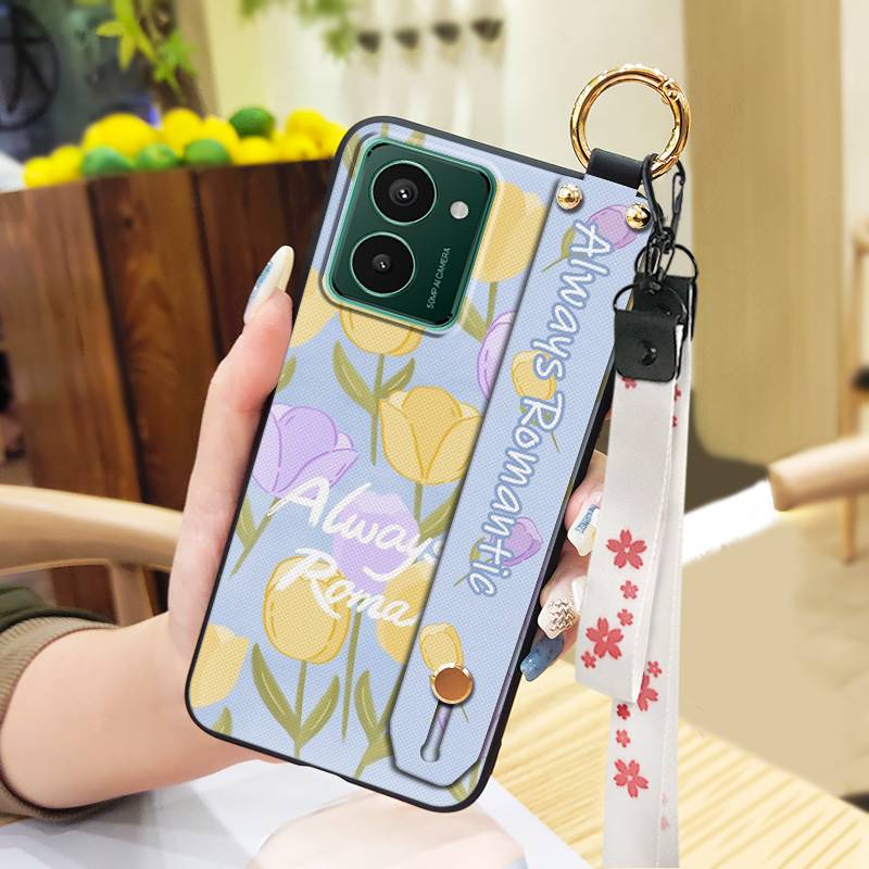 Подставка-держатель для телефона Чехол для телефона для Nokia HMD Pulse/Pulse+/Pulse Pro Прочный Водонепроницаемый Ремешок на запястье Шнурок Цветок