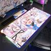 RGB Glowing HD Anime Mousepad Pretty Abime Girl Mouse Pad Hololive Amane Kanata Desk Mat Computer PC Cabinet Kawaii Keyboard Pad