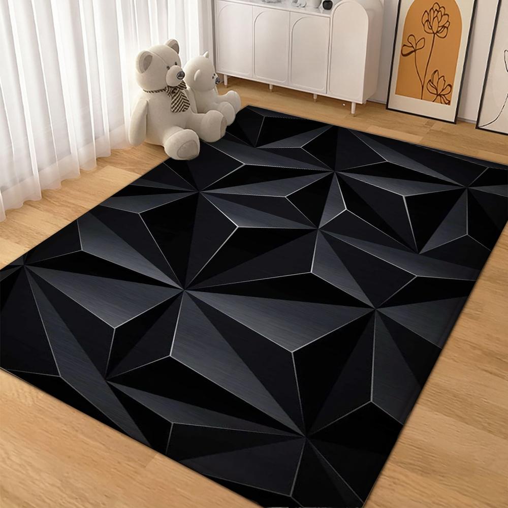 Neon Geometry Indoor Rug Durable Stainresistant Easyclean Carpet For Bedroom Kitchen Bathroom Home Decor Birthday Gift