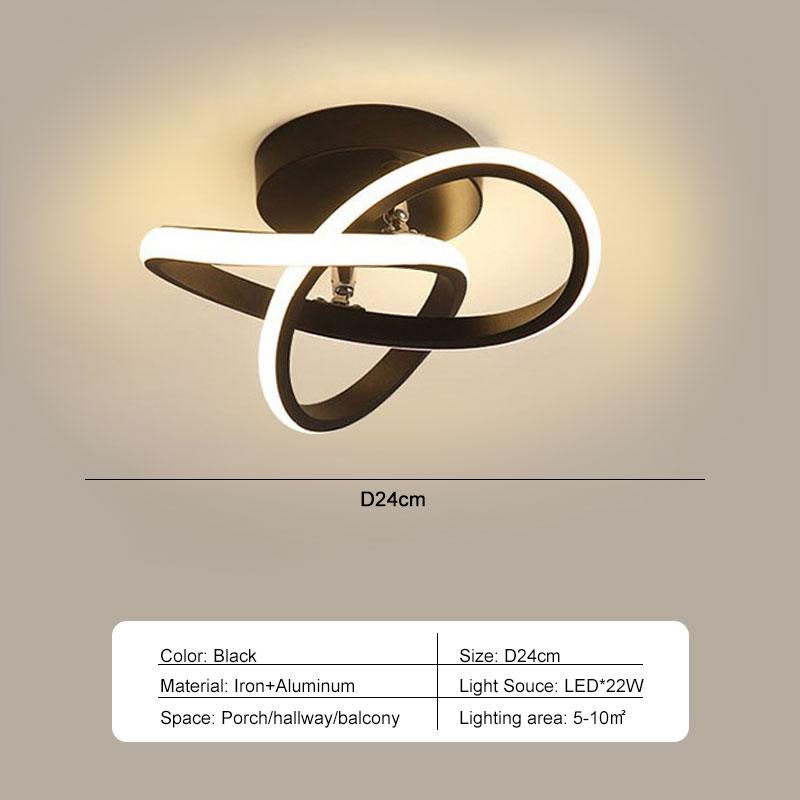 Скандинавские внутренние светодиодные потолочные светильники для коридора, балкона, прохода, черно-белые светодиодные потолочные светильники, лампы внутреннего освещения AC85-265V