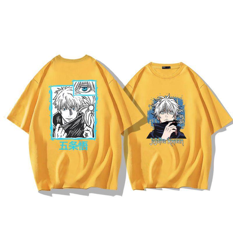 Аниме Jujutsu Kaisen Jujutsu Kaisen мужская футболка с коротким рукавом из чистого хлопка Летняя мода Свободная футболка мужская