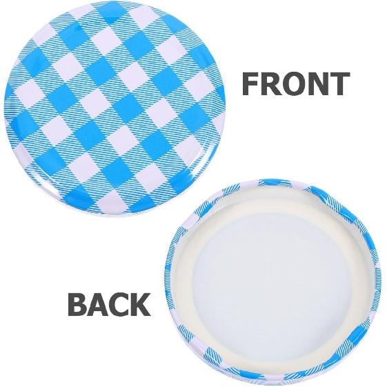 Alipis 50 шт. Небесно-голубые крышки из жести для банок, Герметичные уплотнительные крышки для джема, солений и многого другого, Многоразовые и железные крышки для банок для консервирования, 2,59 дюйма