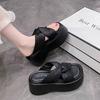 Thick-soled Heightening Cool Slippers for Women's Summer Wear New Muffin Small High-heeled Casual Beach Shoes