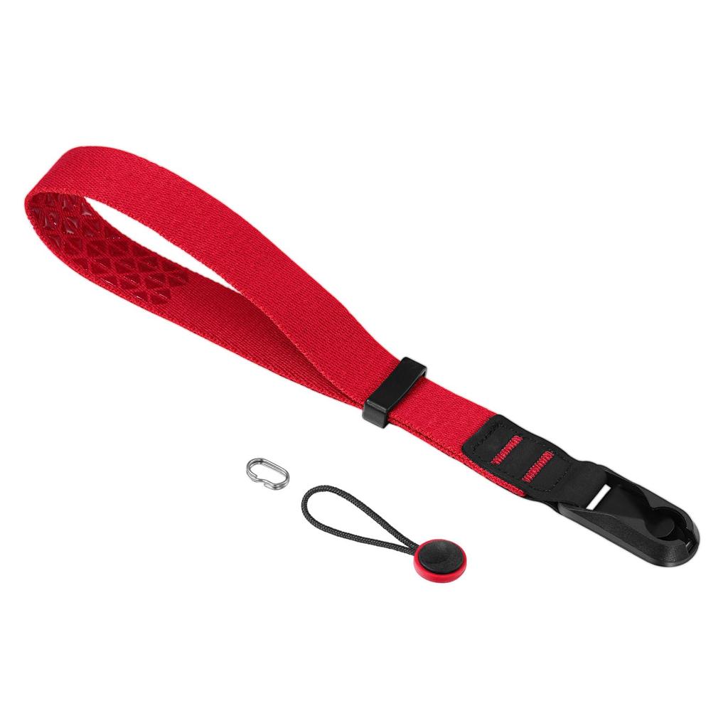 Cobby Wide Wrist Strap with Anchor Design for DSLR and Mirrorless Includes Oval Ring for Drop Warranty Anti-Slip Cameras, Prevention, 12-Month (Red)