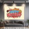2D Fast Food Happy Birthday Backdrop Kids Party Background