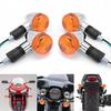4Pcs Light Motorcycle Amber Chrome Bullet Rear Turn Signal Blinker Indicator