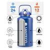 SANTECO Vacuum Insulated Water Bottle, Large Capacity, 1900ml, Keeps Cold or Hot, Includes Straw, Compatible with Direct Drinking Sports Drinks, Styli