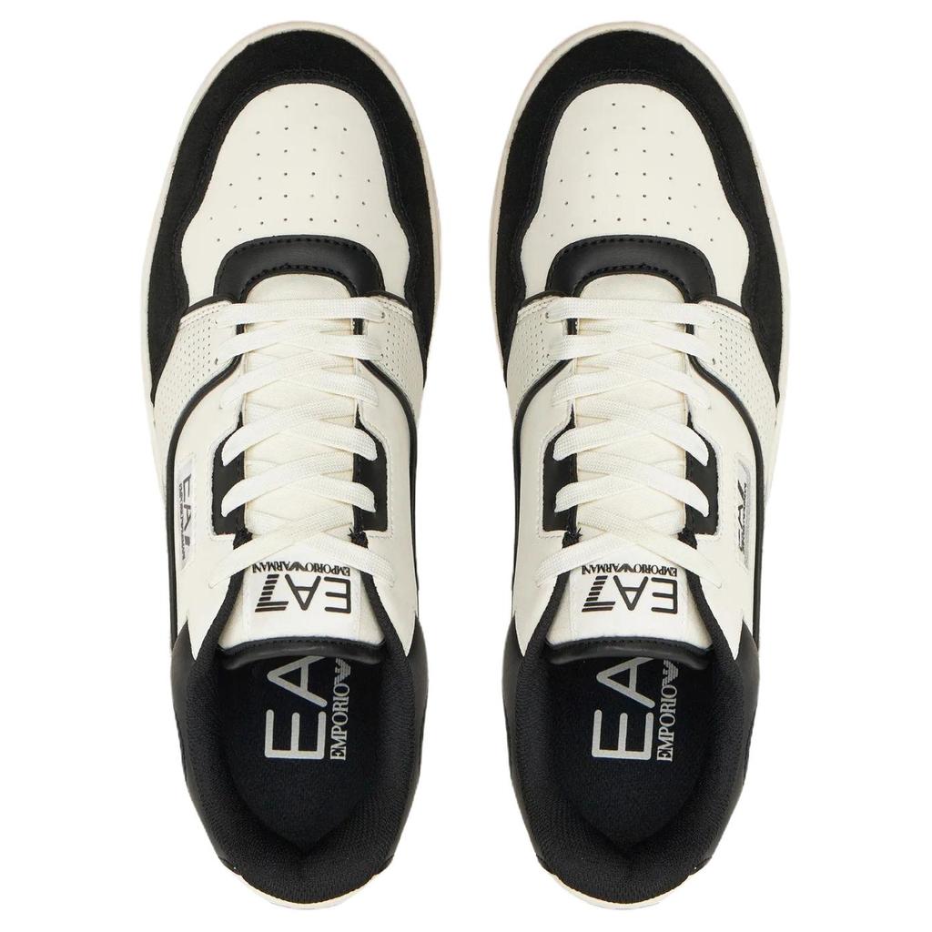 Emporio Armani EA7 Мужские повседневные низкие кроссовки на шнуровке из кожи Белый X8X187XK402N480