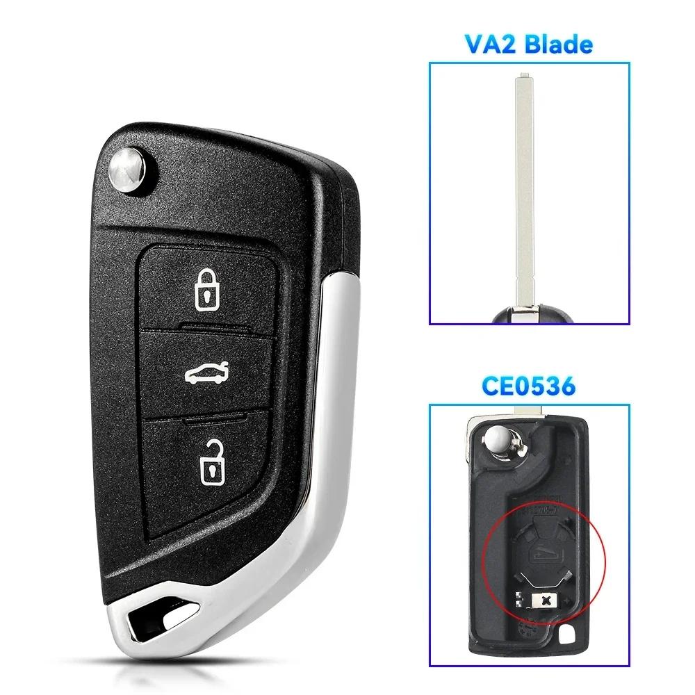 KEYYOU With Cutting Service Modified Flip Key For Peugeot 306 407 Partner For Citroen C2 C4 C5 C6 C8 Berlingo Car Key Shell Case