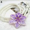 Women's Fashion Jewelry Flower Pendant Faux Pearl Tassels Necklace Sweater Chain MIT