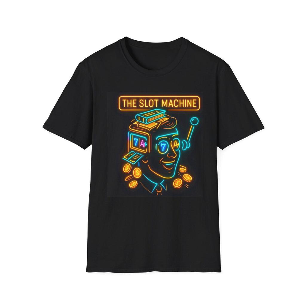Neon Slot Machine T-and kids tshirt, Vintage Casino Tee, Fun Gambling and kids tshirt, Unisex Gaming Apparel, Perfect for Casino Nights