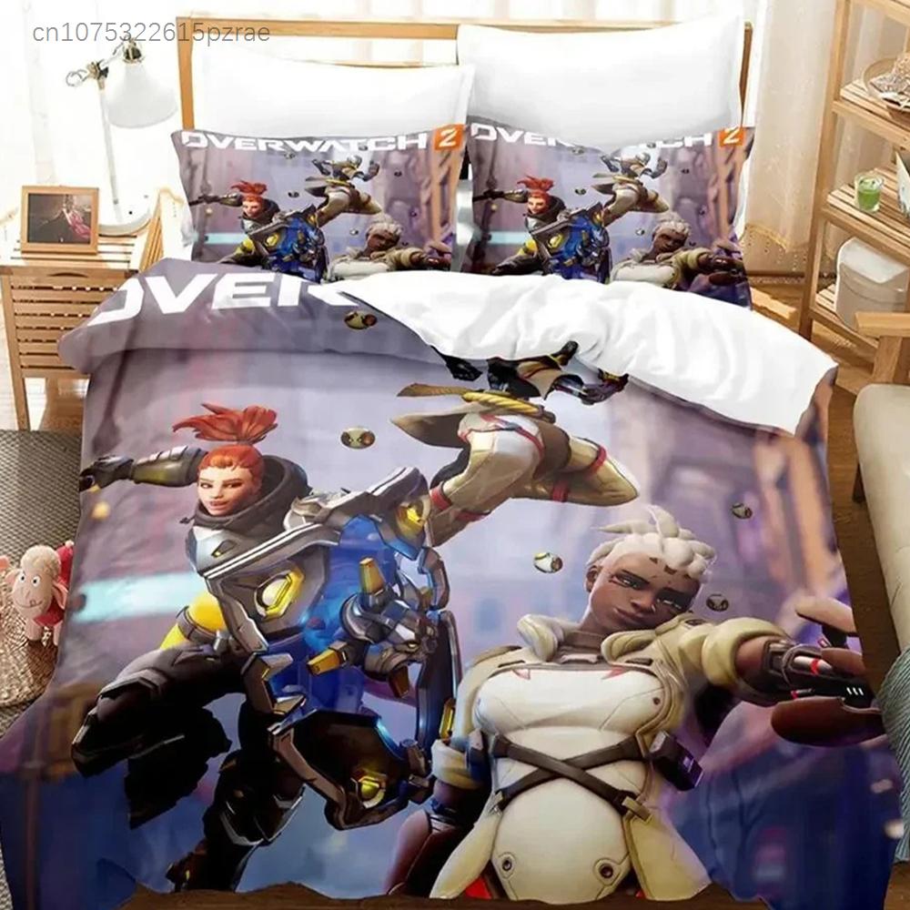 Комплект постельного белья Game Overwatch для мальчиков и девочек Twin Queen Size Пододеяльник Наволочка Кровать для детей и взрослых Мода Домашний текстиль Текстиль