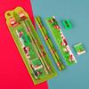Christmas Gifts Cartoon Stationery Kids Writing Pencil Ruler Eraser Set Boy Girl Birthday Party Favors Stocking Stuffers