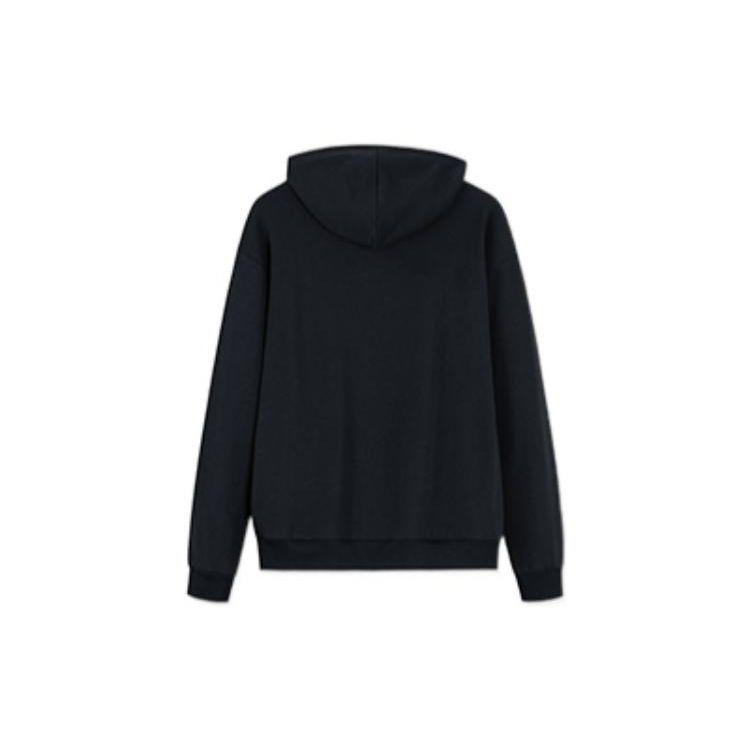 Anta Толстовка с капюшоном и длинными рукавами Lifestyle Series, однотонная, с буквенным принтом, унисекс, черная 952238703-3