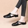 Real Soft Leather Bag Head Slippers Fashionable Outer Wear Summer New Comfortable Flat Lazy Muller Foreign Super Soft Women's Shoes