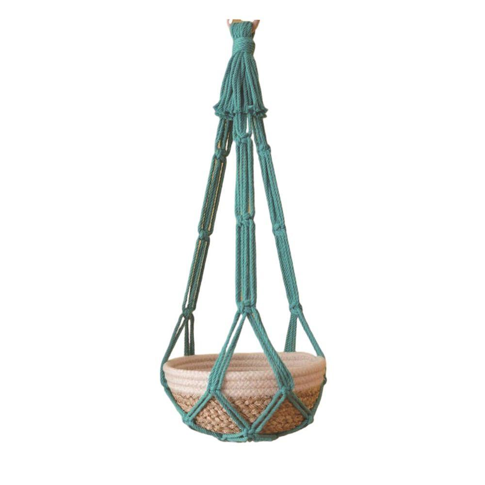 for Indoor Living Room Balcony Macrame Plant Hangers Handmade Beige Color Hanging Basket Cotton Rope