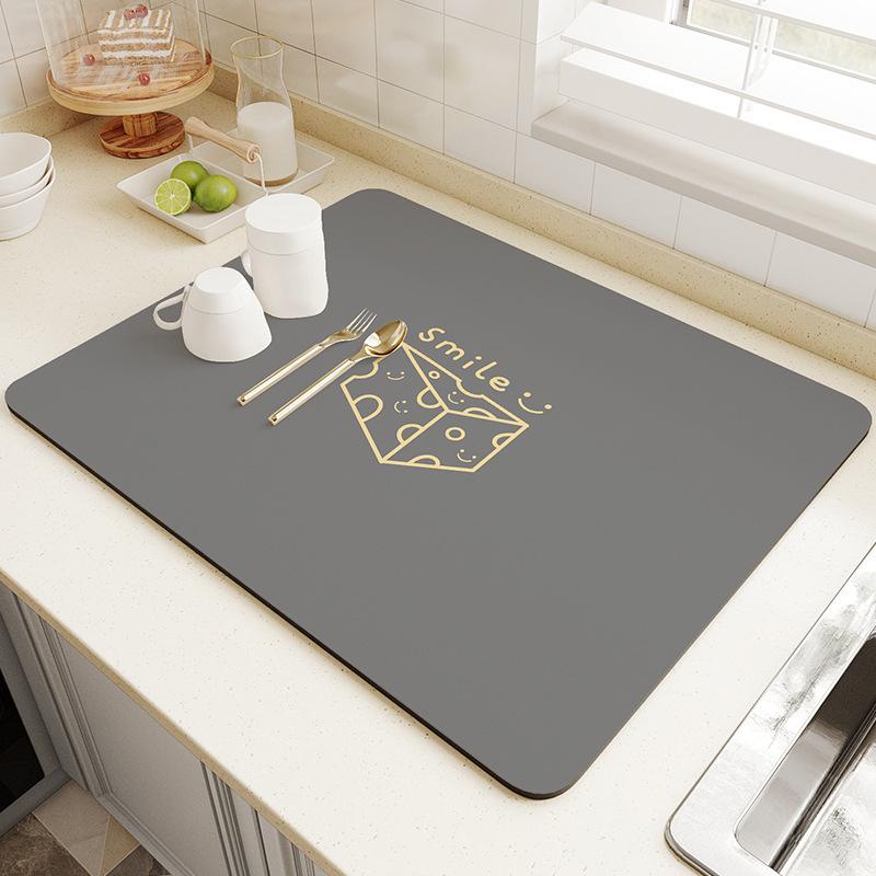 Quick-Dry Absorbent Coaster & Drain Pad for Kitchen Countertops
