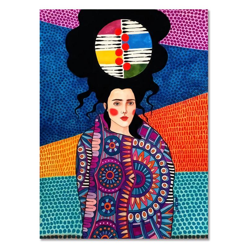 Современные женщины красочные цветы волосы девушки стены книги по искусству холст картины плакат на скандинавскую тему винтажные настенные панно для гостиной