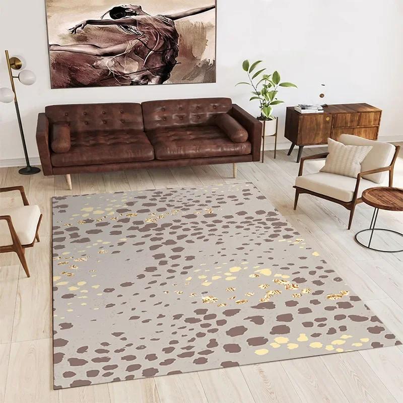 Nordic Luxury Living Room Carpets Leopard Print Rugs for Bedroom Sofa Table Beside Large Rug Non-slip Washable Coffee Table Mat