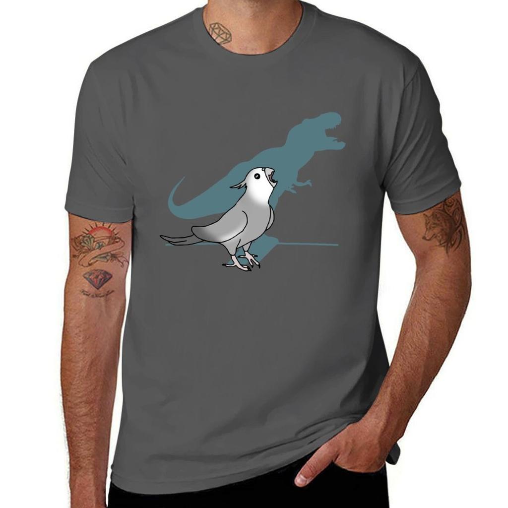 Trex White Faced Grey Cockatiel Tshirt Large Size Breathable Tee