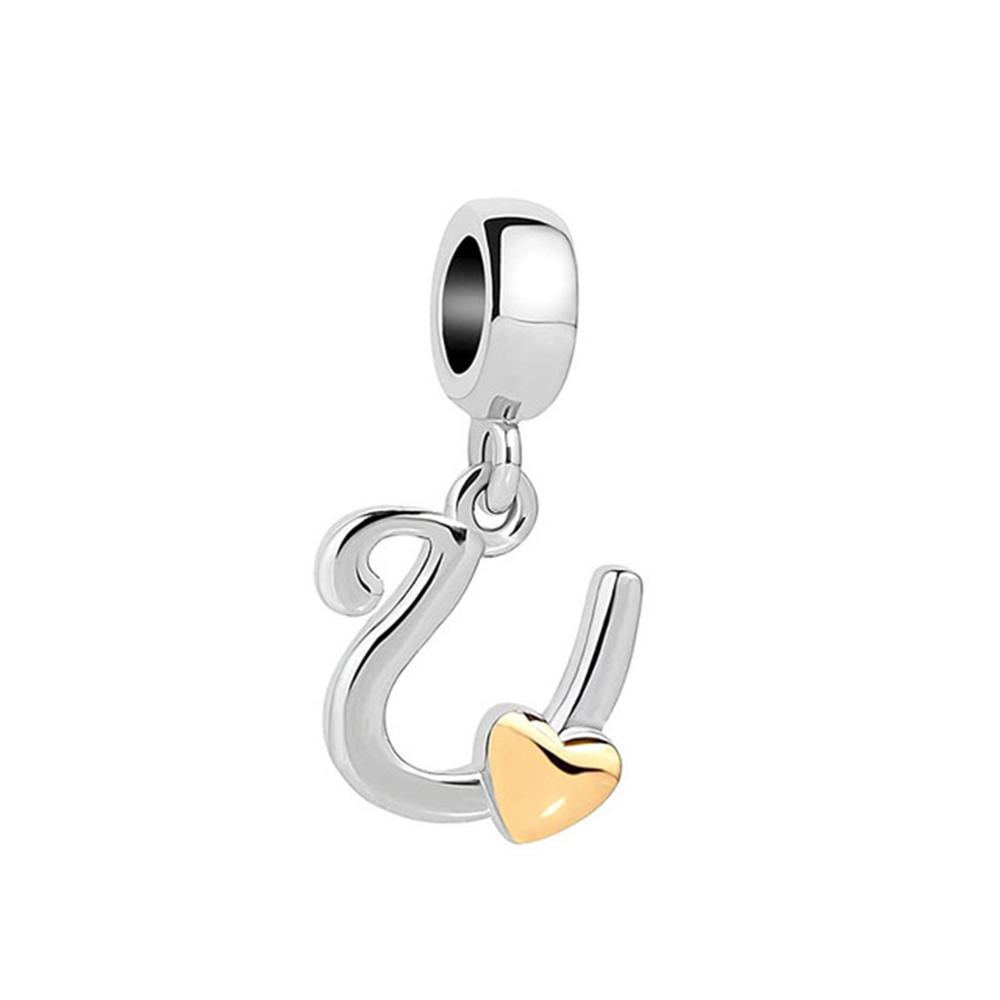 Новый медный с покрытием Rose Gold, Light Gold, двухцветный, с 26 английскими буквами, подвеска-шарм, совместим с браслетами, ожерельями, для самостоятельного изготовления украшений