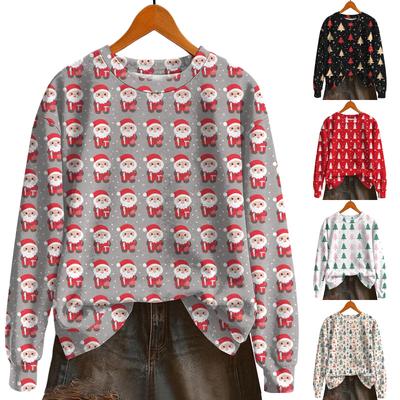 Женская мода с длинным рукавом, рождественский принт «Снеговик-снежинка», куртка, кардиган