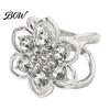 Sparkly Scarf Holder Rhinestone Flower Ring, Six Petal Clip Ring Sparkling for Women Shirts Silk Scarves Shawls Floral Accessory