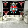 Bon Jovi Band Wall Tapestry Aesthetic Wall Hanging Printed Fabric Blanket Decorative Tapestries for Bedroom Living Room Home Decor