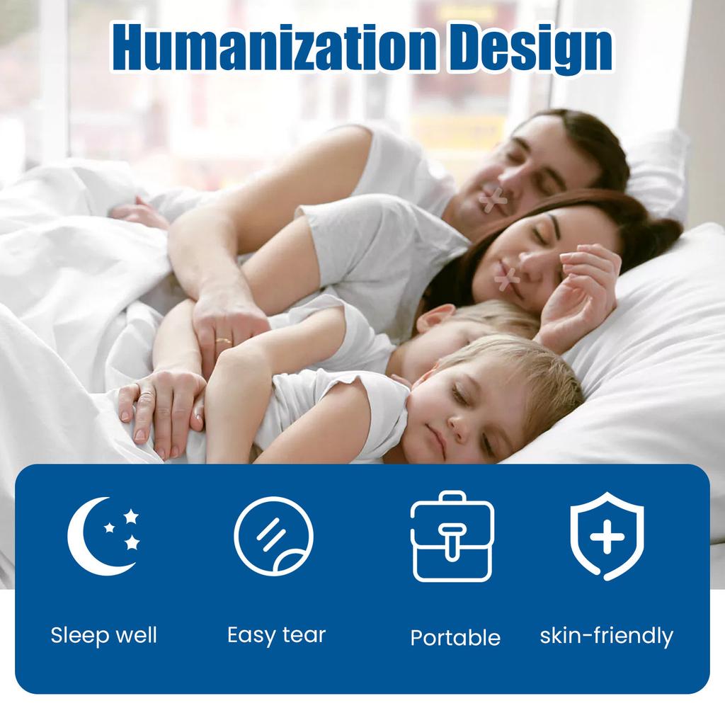 Полоски для сна Усовершенствованная мягкая лента для рта для лучшего дыхания через нос во время сна и громкого храпа