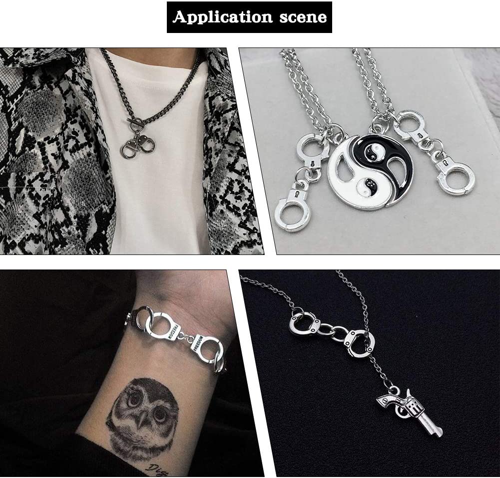 Tibetan Style Alloy Links Handcuff Antique Bronze & Antique Silver 30.5x11.5x1.5mm Hole: 5x7mm 50pcs/box