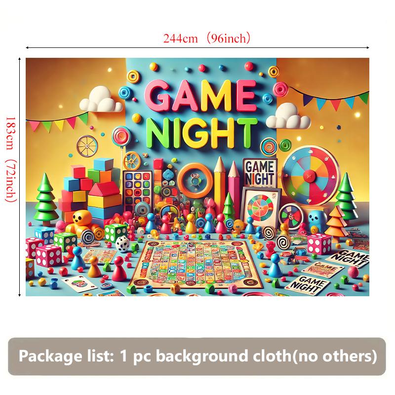 2D flat banner 1PC Game night polyester background banner multi-functional party decoration photography studio props
