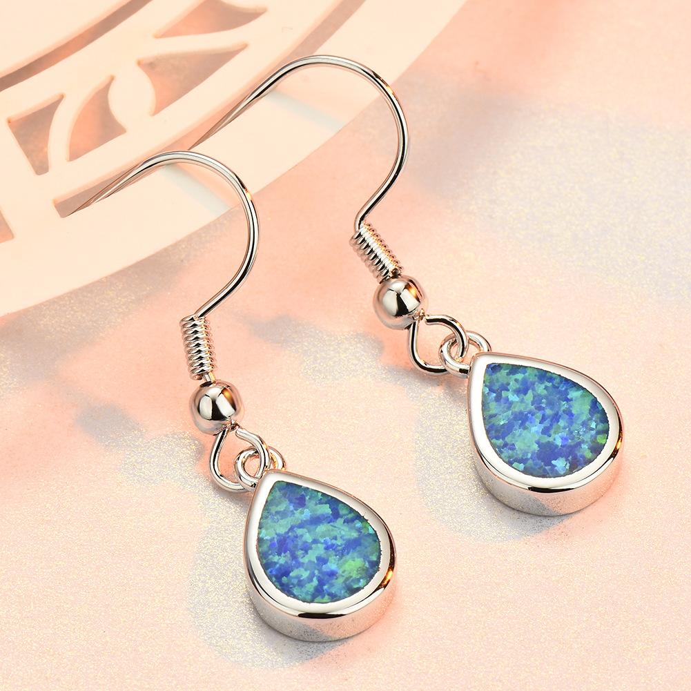 European and American Fashion Blue Imported Australian Treasure Waterdrop Earrings